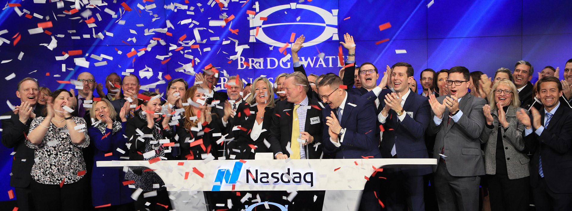 Photo of Bridgewater Bank team celebrating.